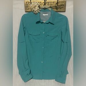 Columbia Teal Long Sleeve Button-Up Shirt